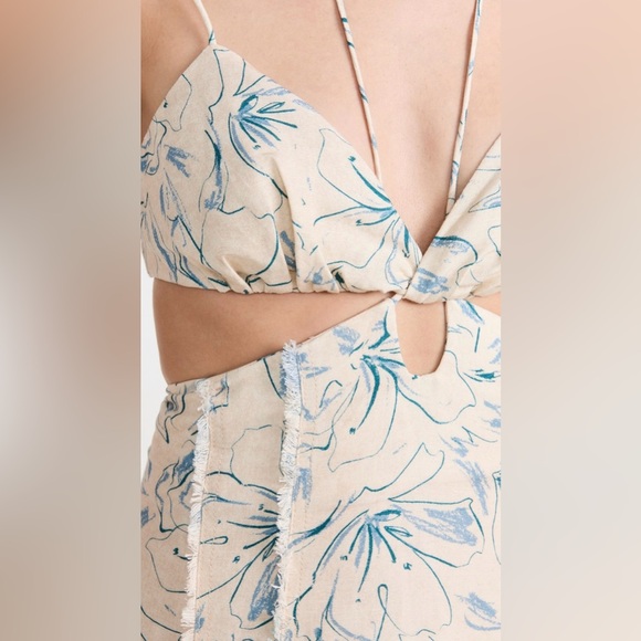 Significant Other Anita Dress Sleeveless Maxi Floral Size 4 Blue Beige - Picture 4 of 16